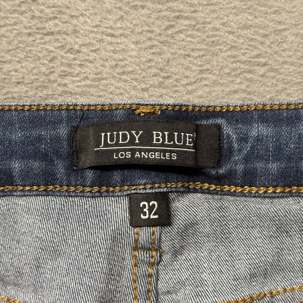 Judy Blue Womens 32 Capri Straight Leg Jeans Blue Mid Rise Stretch Denim - Picture 6 of 11
